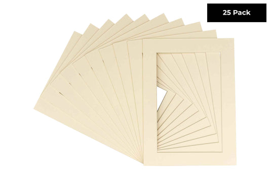 Pack of 25 Textured Cream Precut Acid-Free Matboards