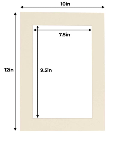 Textured Cream Precut Acid-Free Matboard Set with Clear Bag & Backing