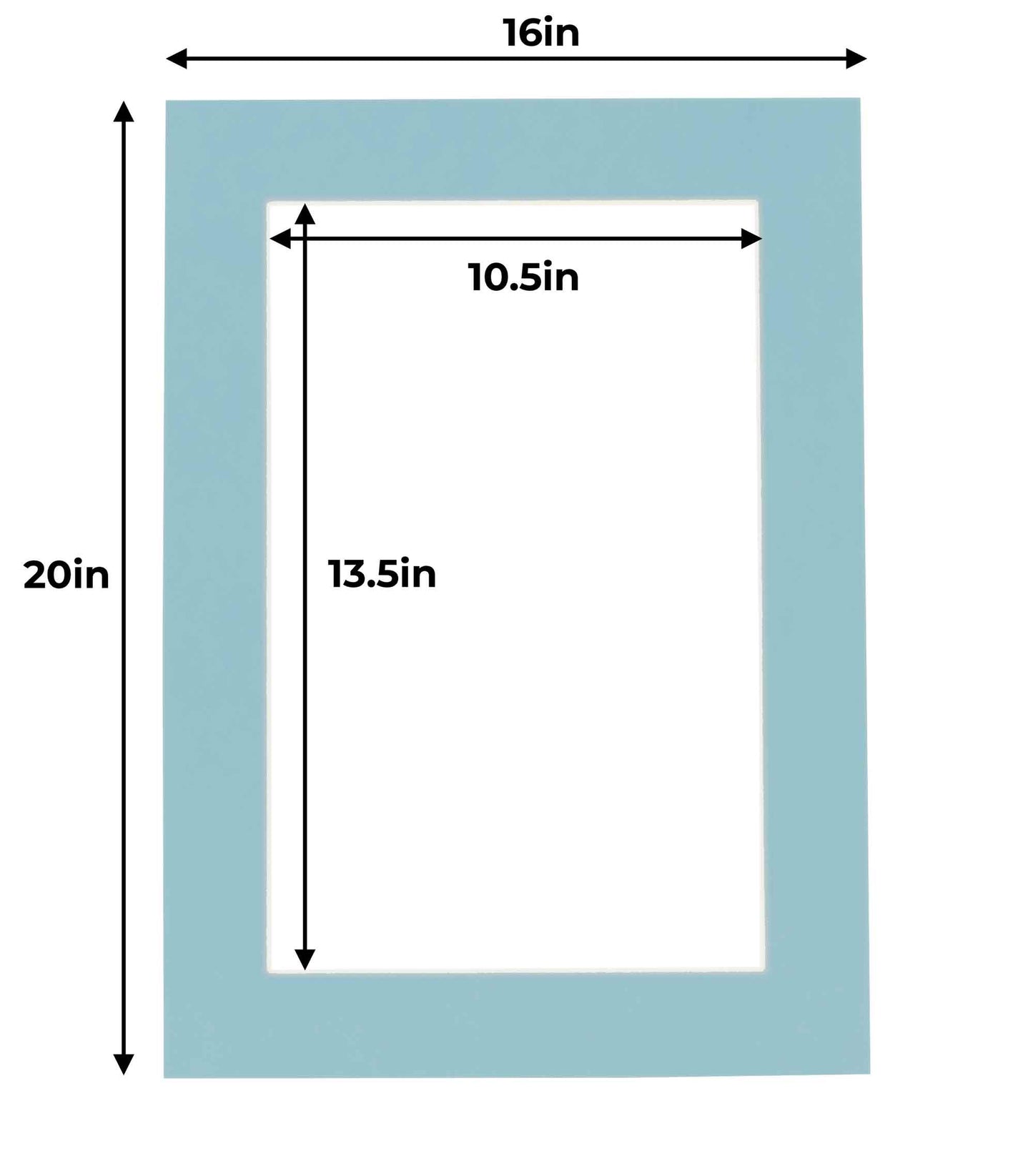Pack of 10 Aqua Blue Precut Acid-Free Matboard Set with Clear Bags & Backings