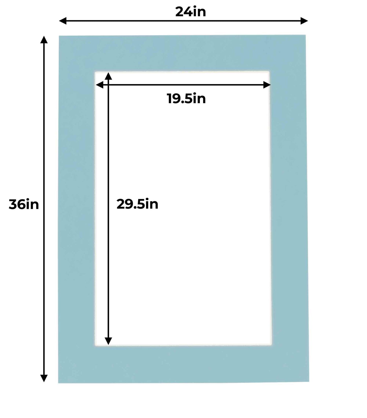 Pack of 25 Aqua Blue Precut Acid-Free Matboards