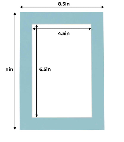Pack of 10 Aqua Blue Precut Acid-Free Matboard Set with Clear Bags & Backings