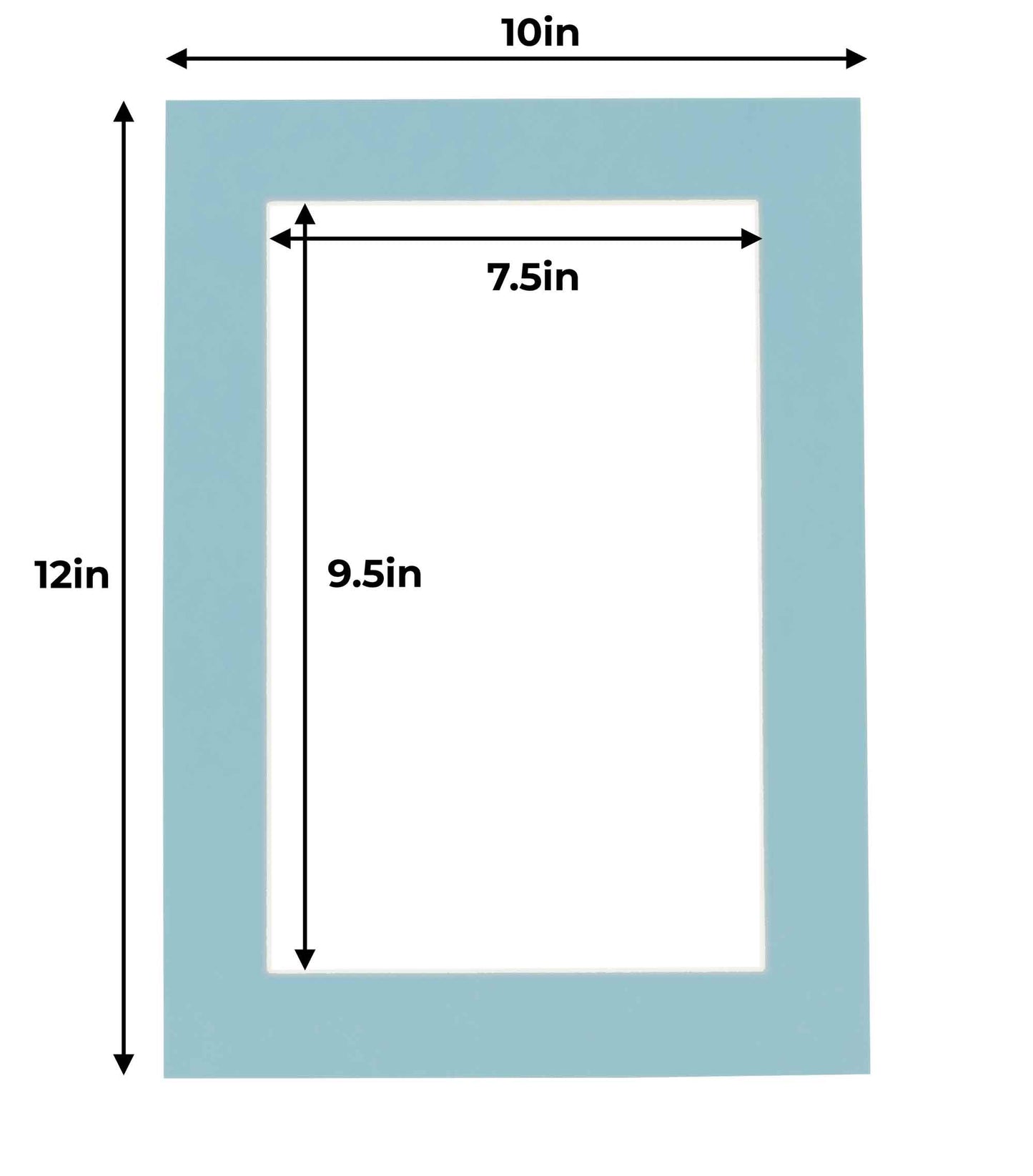Pack of 10 Aqua Blue Precut Acid-Free Matboard Set with Clear Bags & Backings