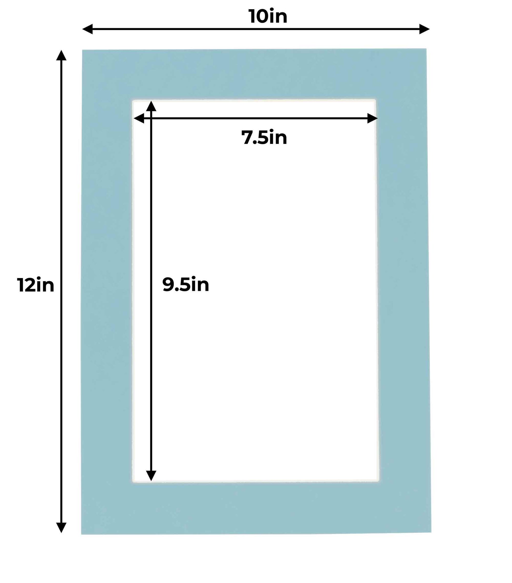 5x7 White Picture Mats with White Core for 4x6 Pictures - Fits 5x7 Frame, Aqua Blue