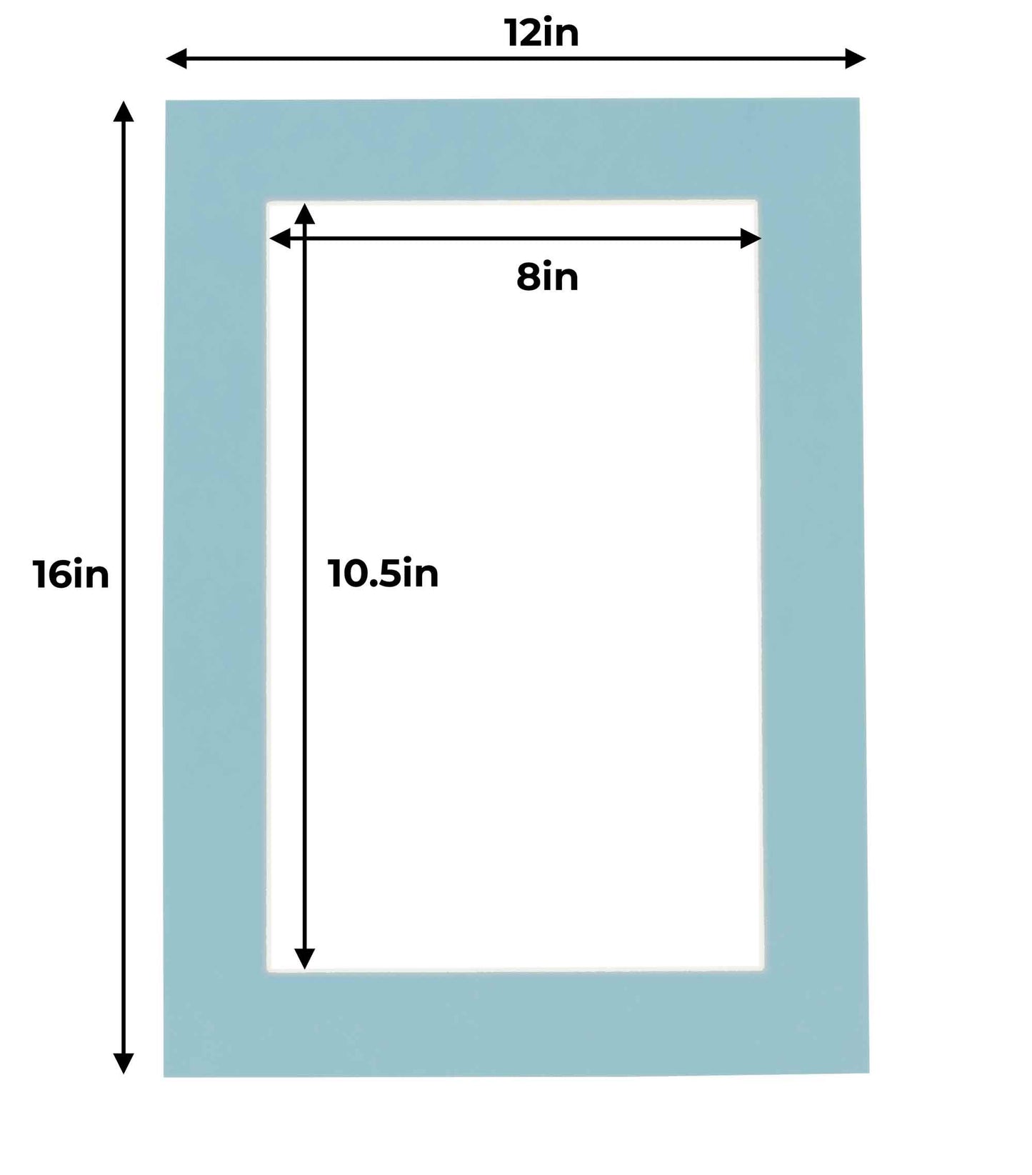 Pack of 25 Aqua Blue Precut Acid-Free Matboards