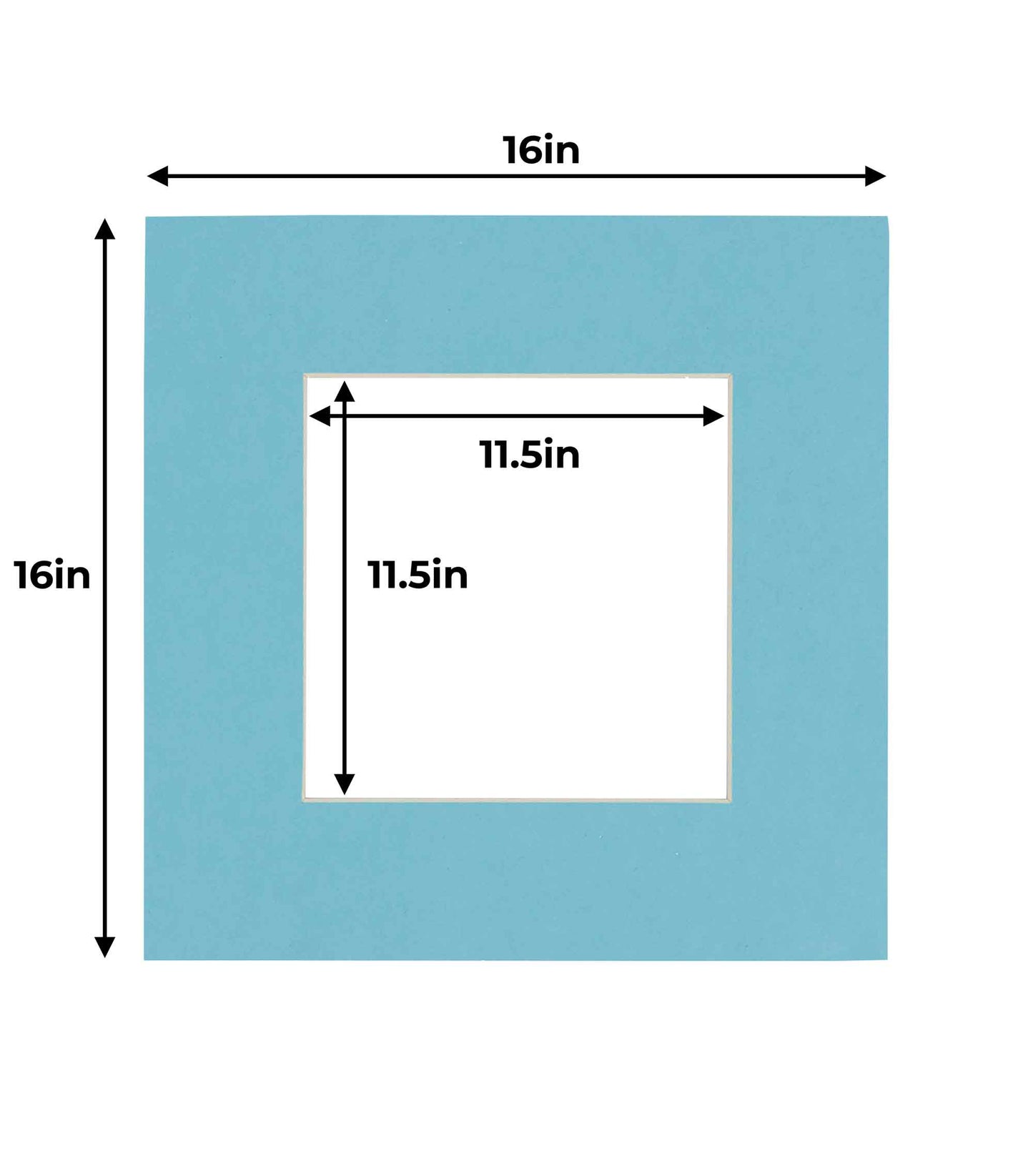 Pack of 10 Aqua Blue Precut Acid-Free Matboard Set with Clear Bags & Backings
