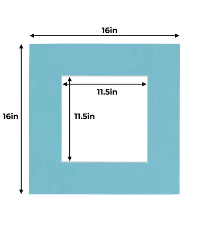 Pack of 10 Aqua Blue Precut Acid-Free Matboard Set with Clear Bags & Backings