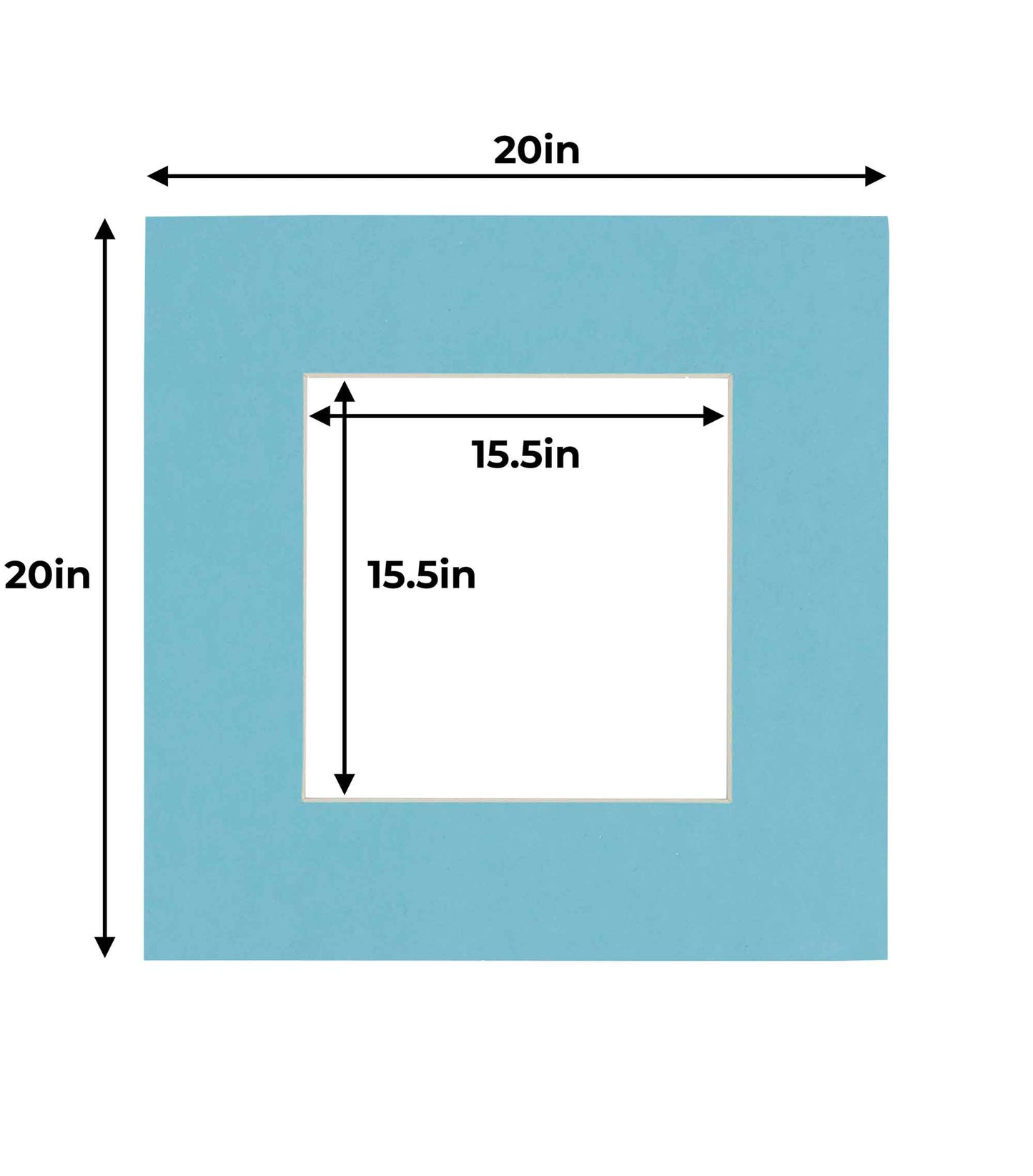 Pack of 25 Aqua Blue Precut Acid-Free Matboards