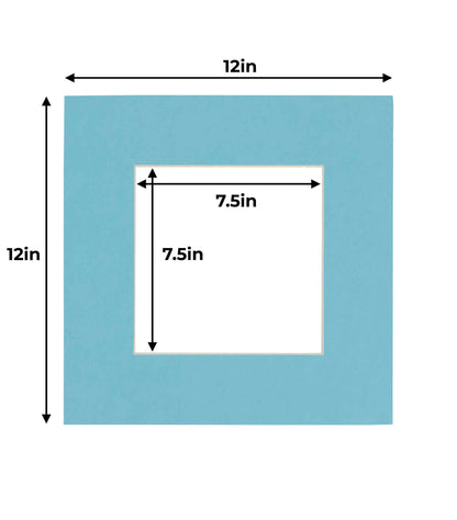 Pack of 10 Aqua Blue Precut Acid-Free Matboard Set with Clear Bags & Backings