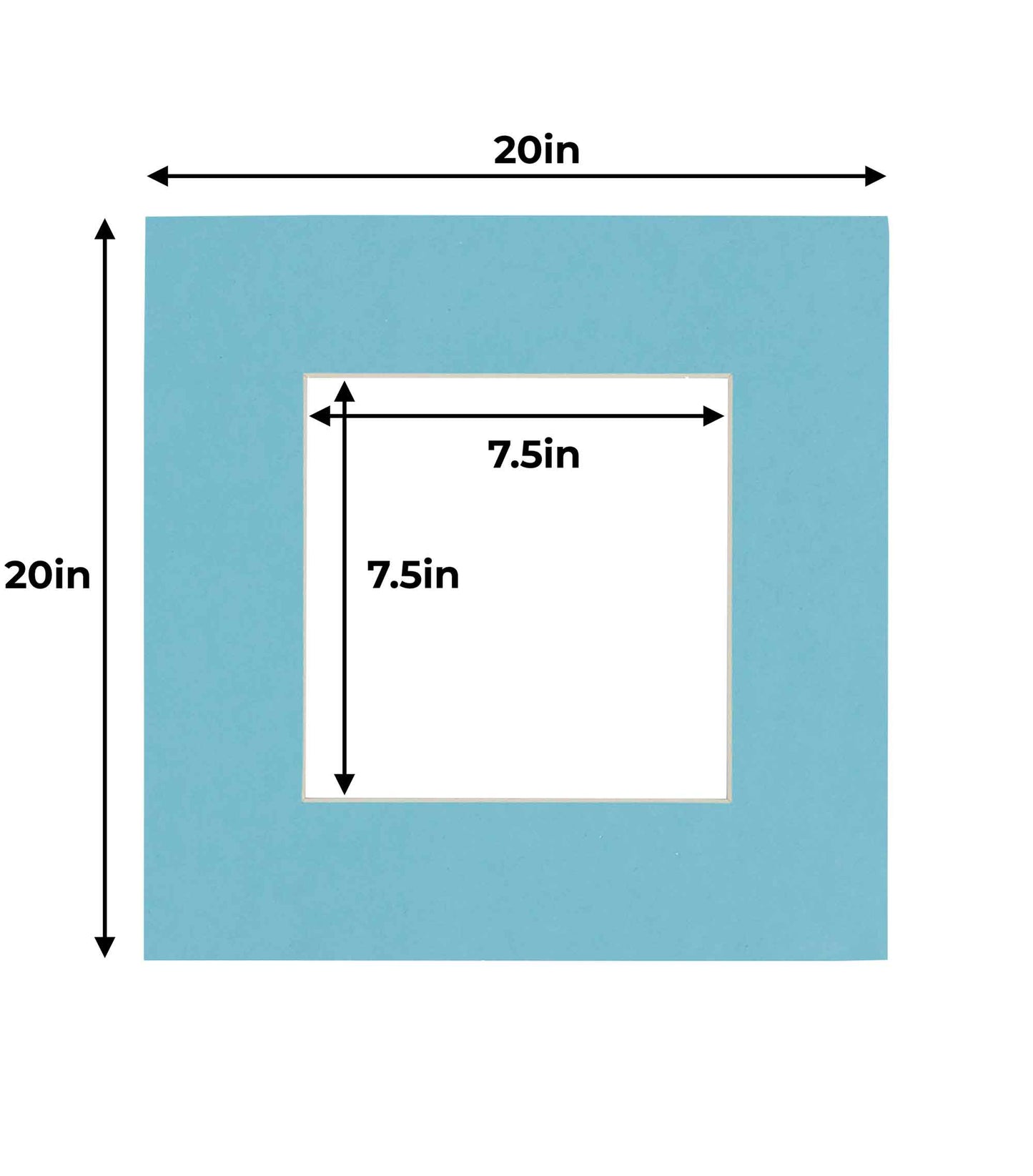 Pack of 25 Aqua Blue Precut Acid-Free Matboards