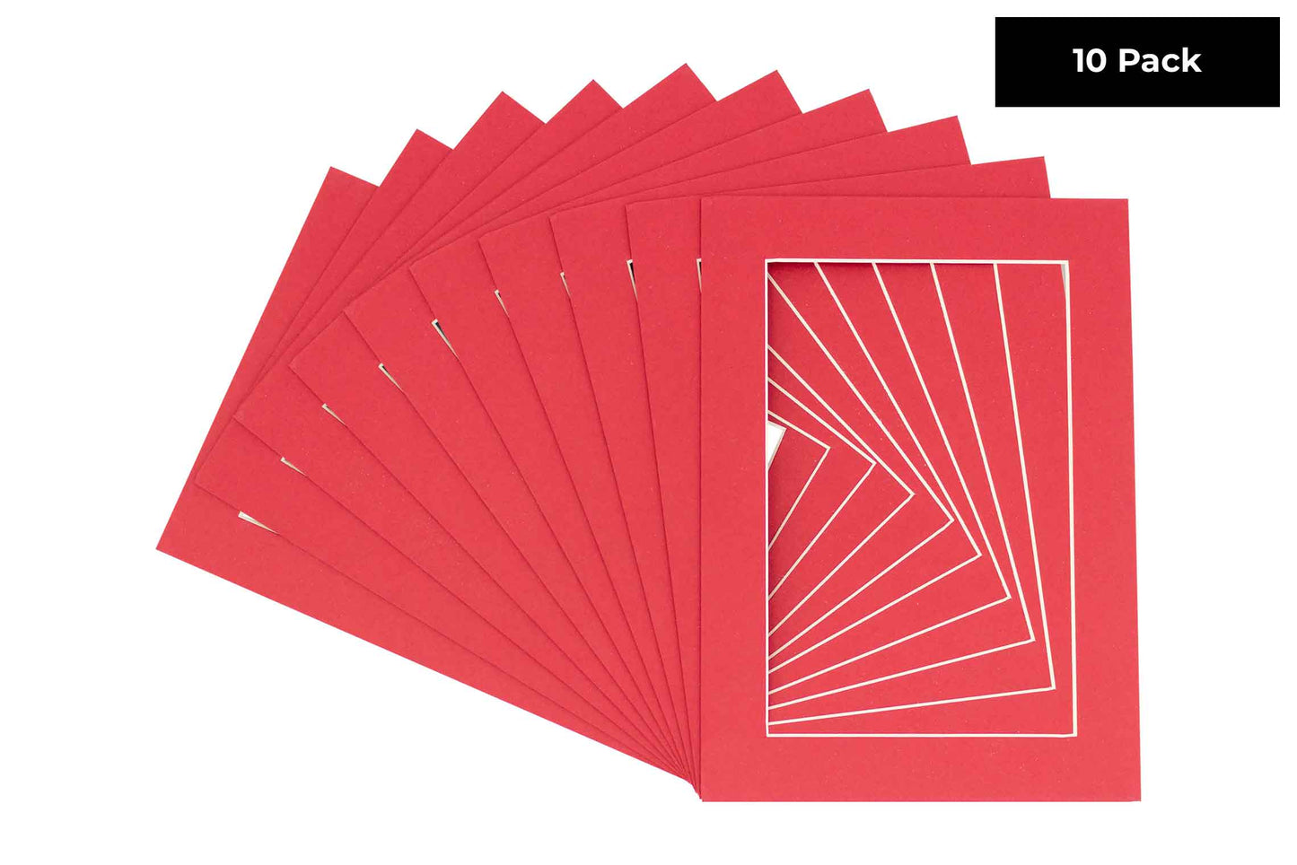 Pack of 10 Deep Red Precut Acid-Free Matboards