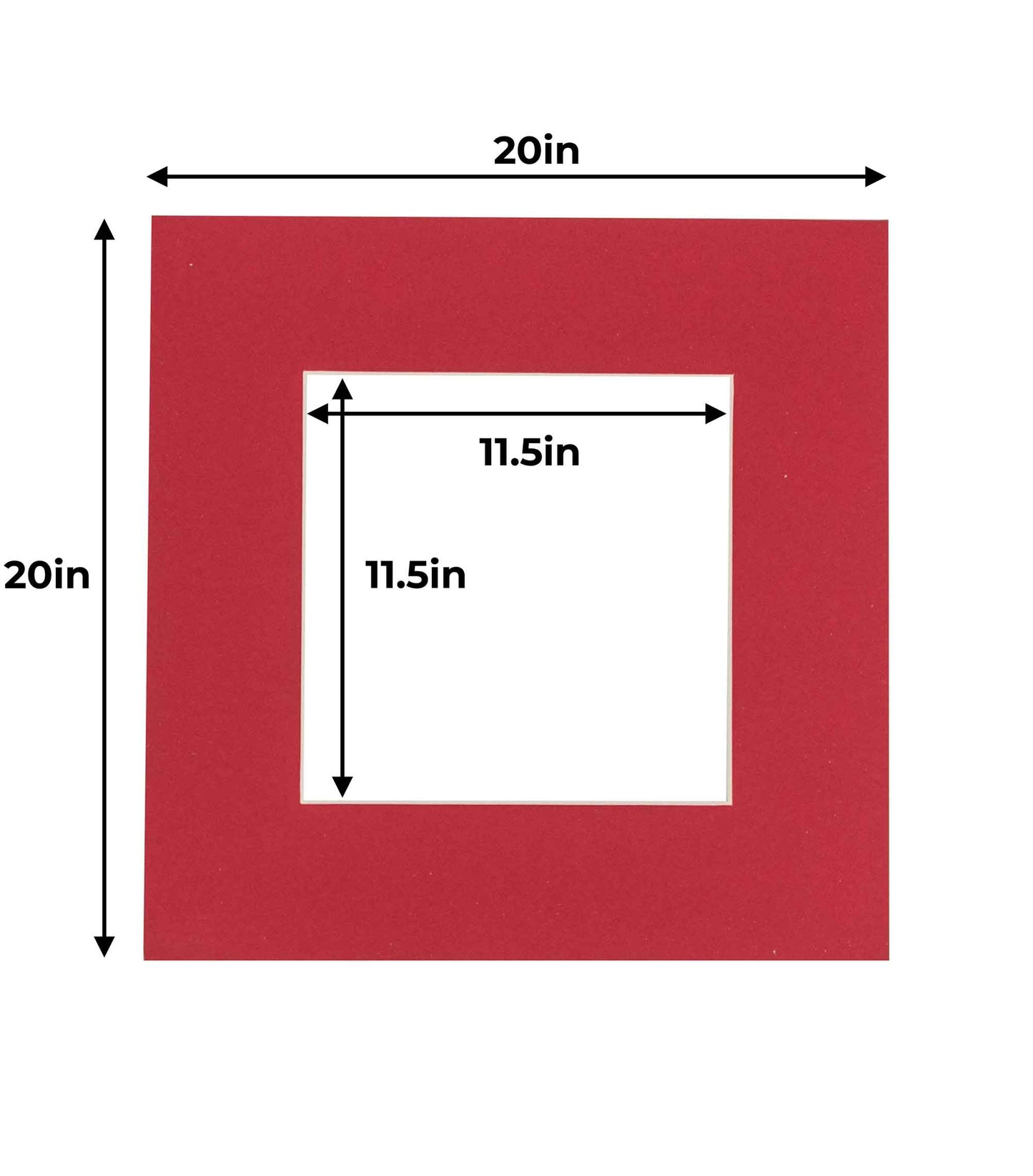 Deep Red Precut Acid-Free Matboard Set with Clear Bag & Backing