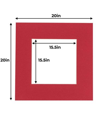 Deep Red Precut Acid-Free Matboard Set with Clear Bag & Backing