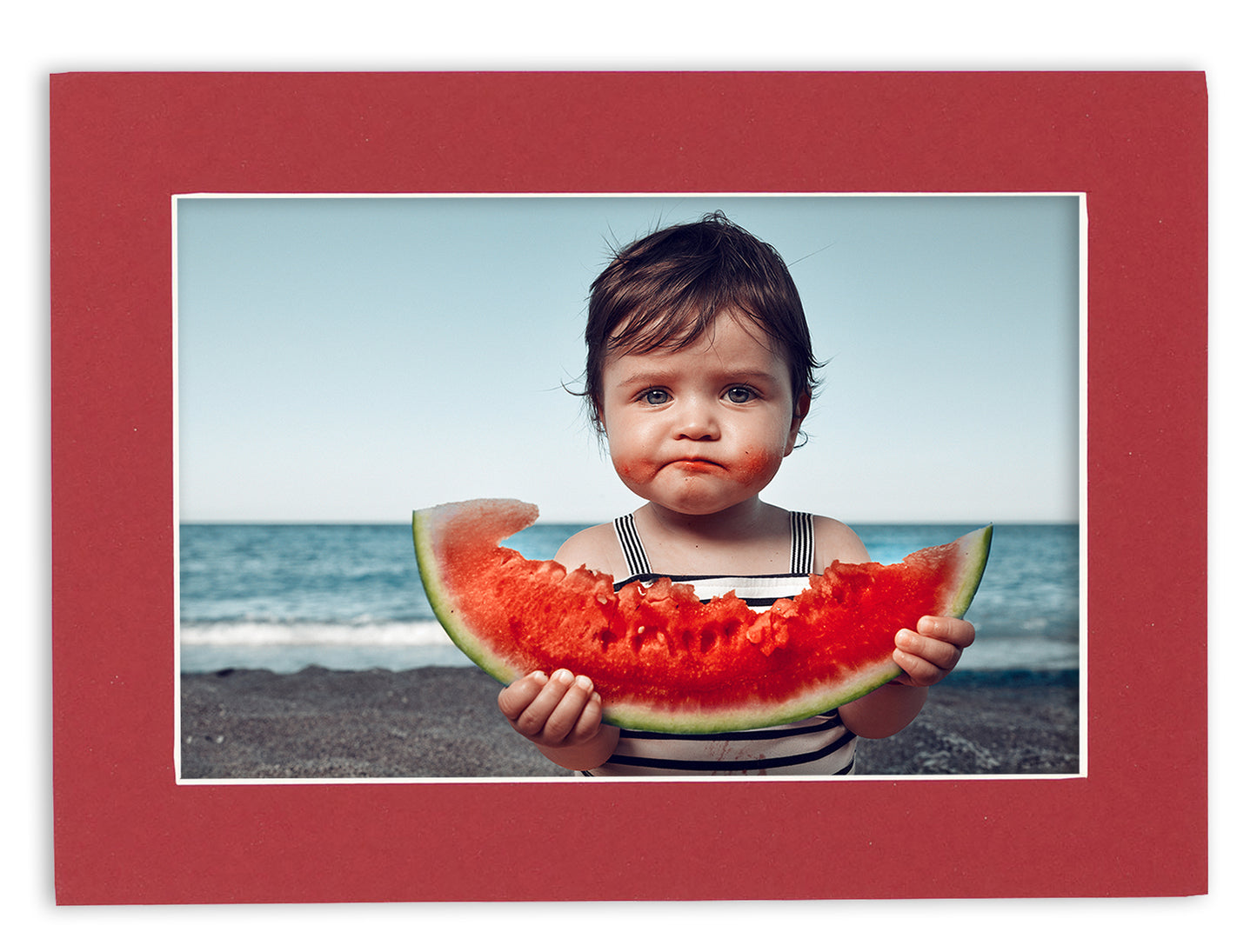 Deep Red Precut Acid-Free Matboard Set with Clear Bag & Backing