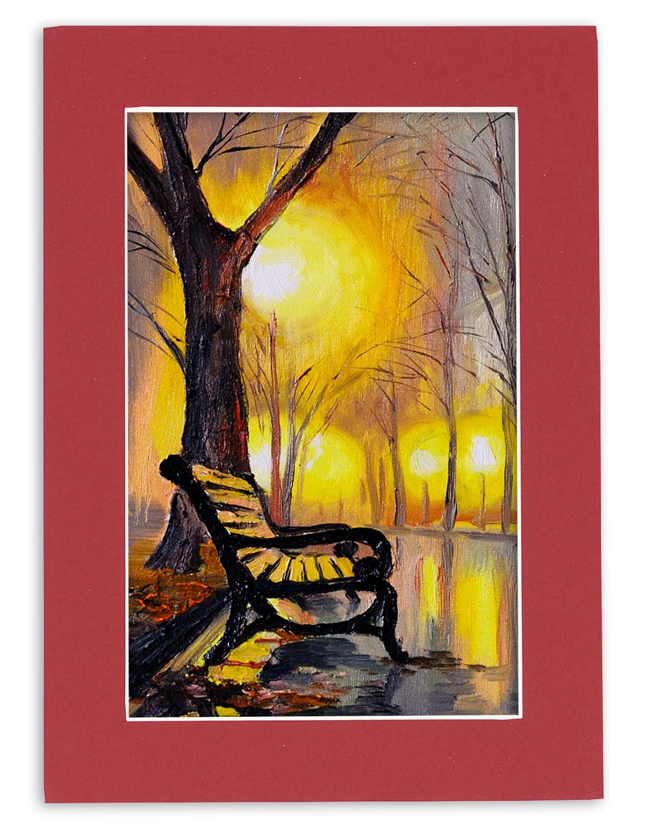 Deep Red Precut Acid-Free Matboard Set with Clear Bag & Backing
