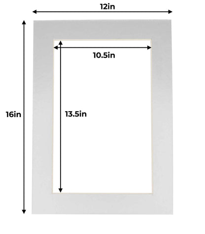 Pack of 25 Metallic Silver Precut Acid-Free Matboard Set with Clear Bags & Backings