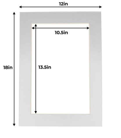 Pack of 25 Metallic Silver Precut Acid-Free Matboard Set with Clear Bags & Backings