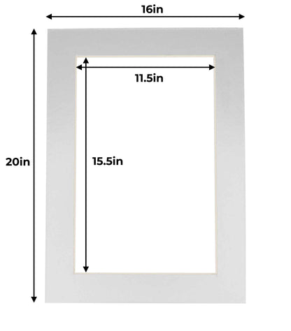 Pack of 25 Metallic Silver Precut Acid-Free Matboard Set with Clear Bags & Backings
