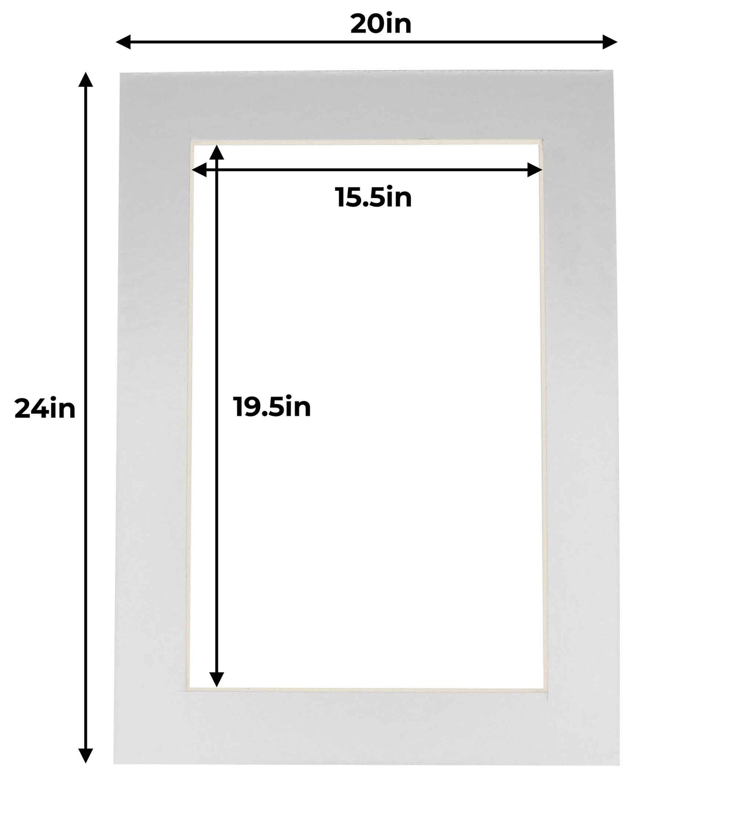 Pack of 25 Metallic Silver Precut Acid-Free Matboard Set with Clear Bags & Backings