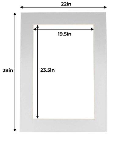 Pack of 25 Metallic Silver Precut Acid-Free Matboard Set with Clear Bags & Backings
