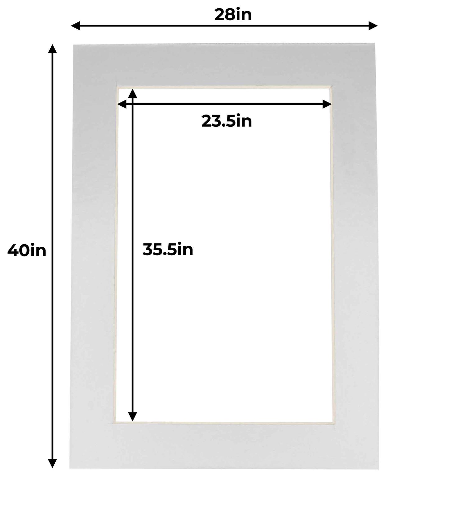 Pack of 25 Metallic Silver Precut Acid-Free Matboard Set with Clear Bags & Backings