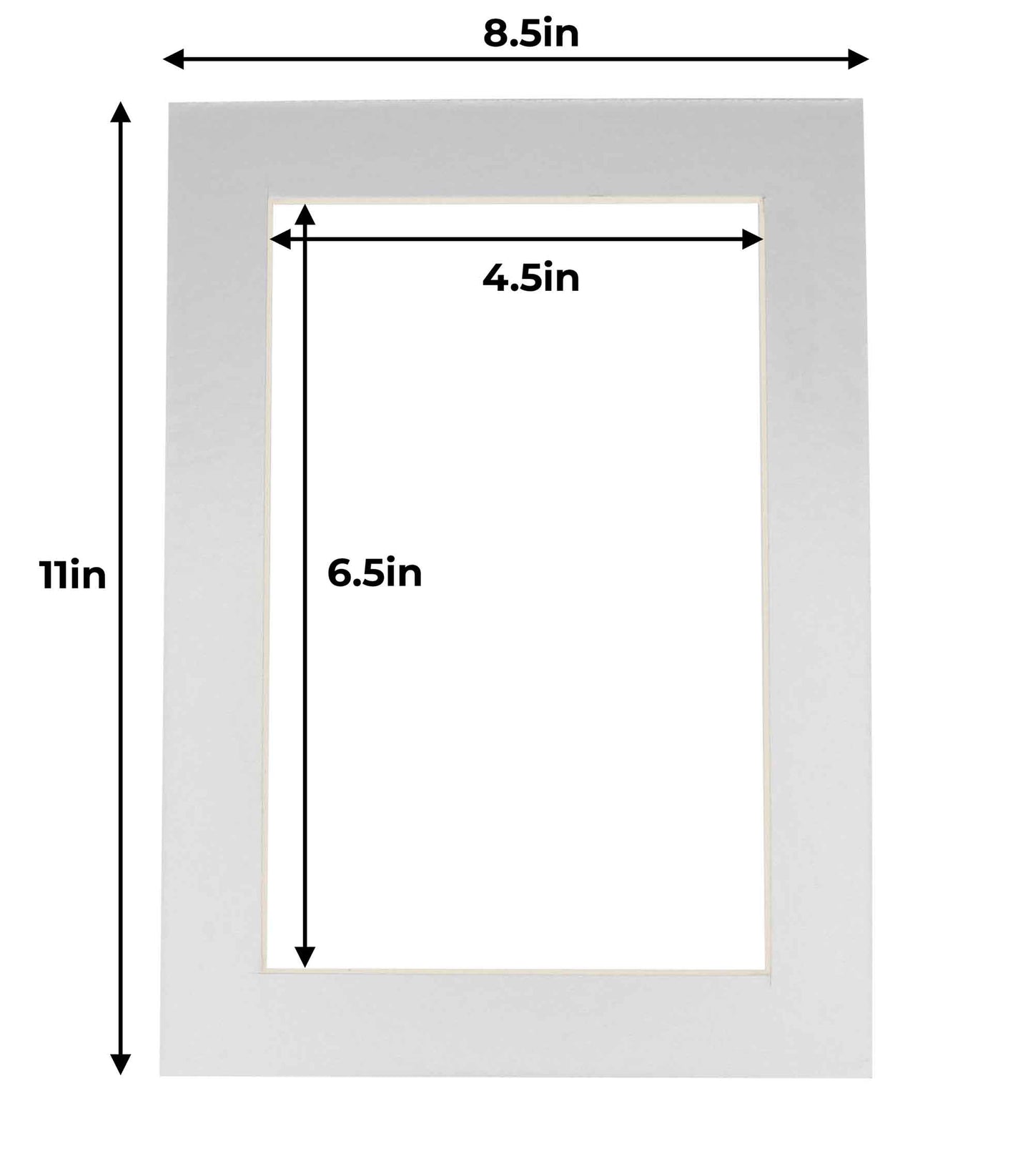 Pack of 25 Metallic Silver Precut Acid-Free Matboard Set with Clear Bags & Backings