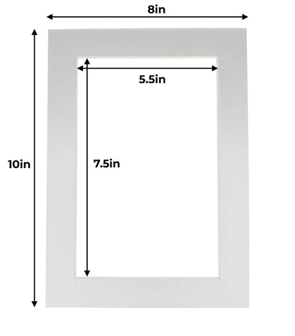 Pack of 25 Metallic Silver Precut Acid-Free Matboard Set with Clear Bags & Backings