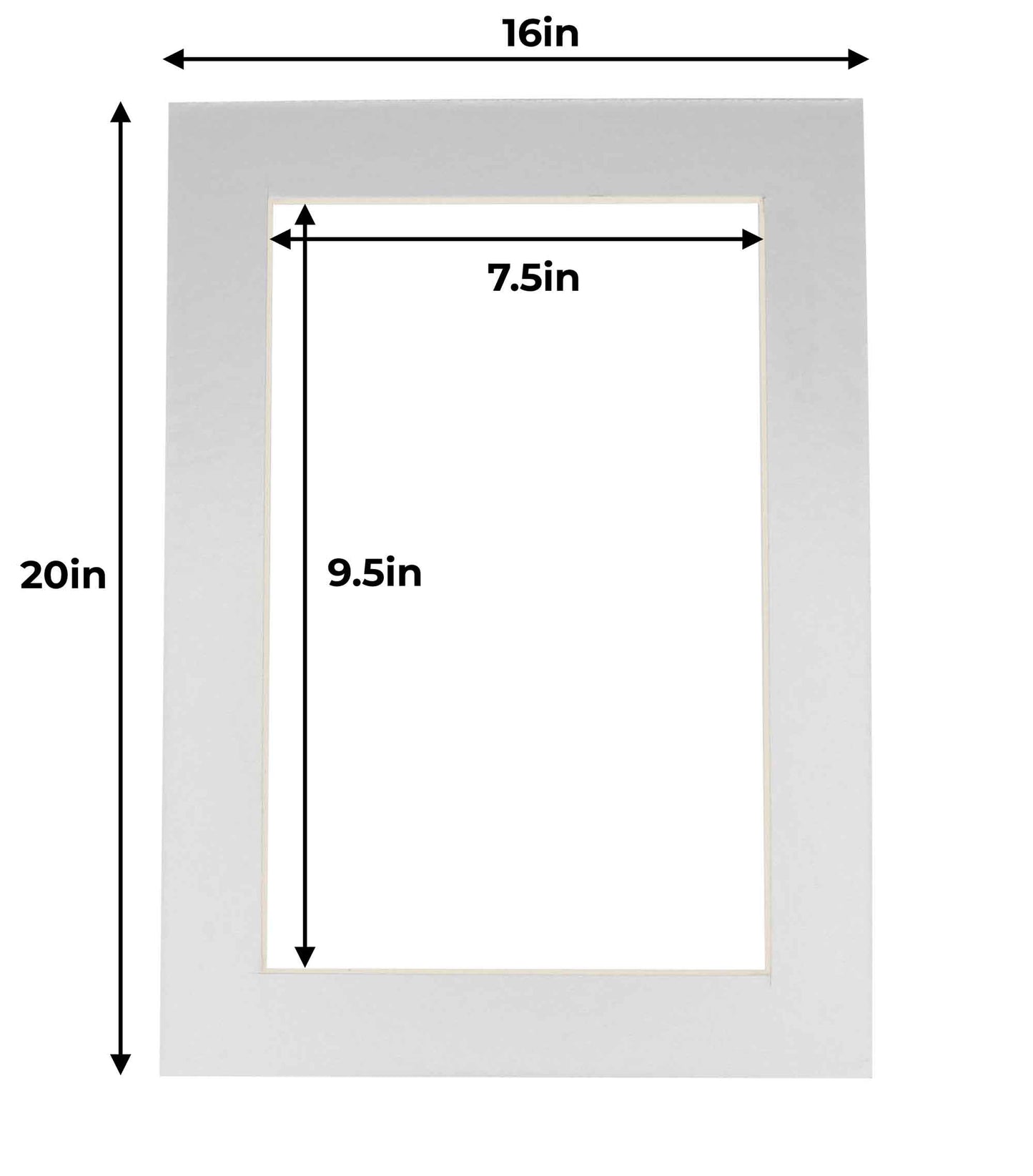 Pack of 25 Metallic Silver Precut Acid-Free Matboard Set with Clear Bags & Backings
