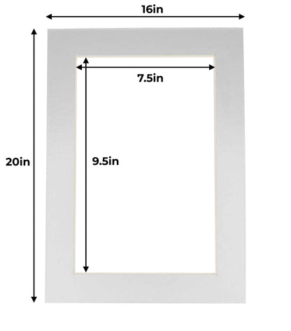 Pack of 25 Metallic Silver Precut Acid-Free Matboard Set with Clear Bags & Backings