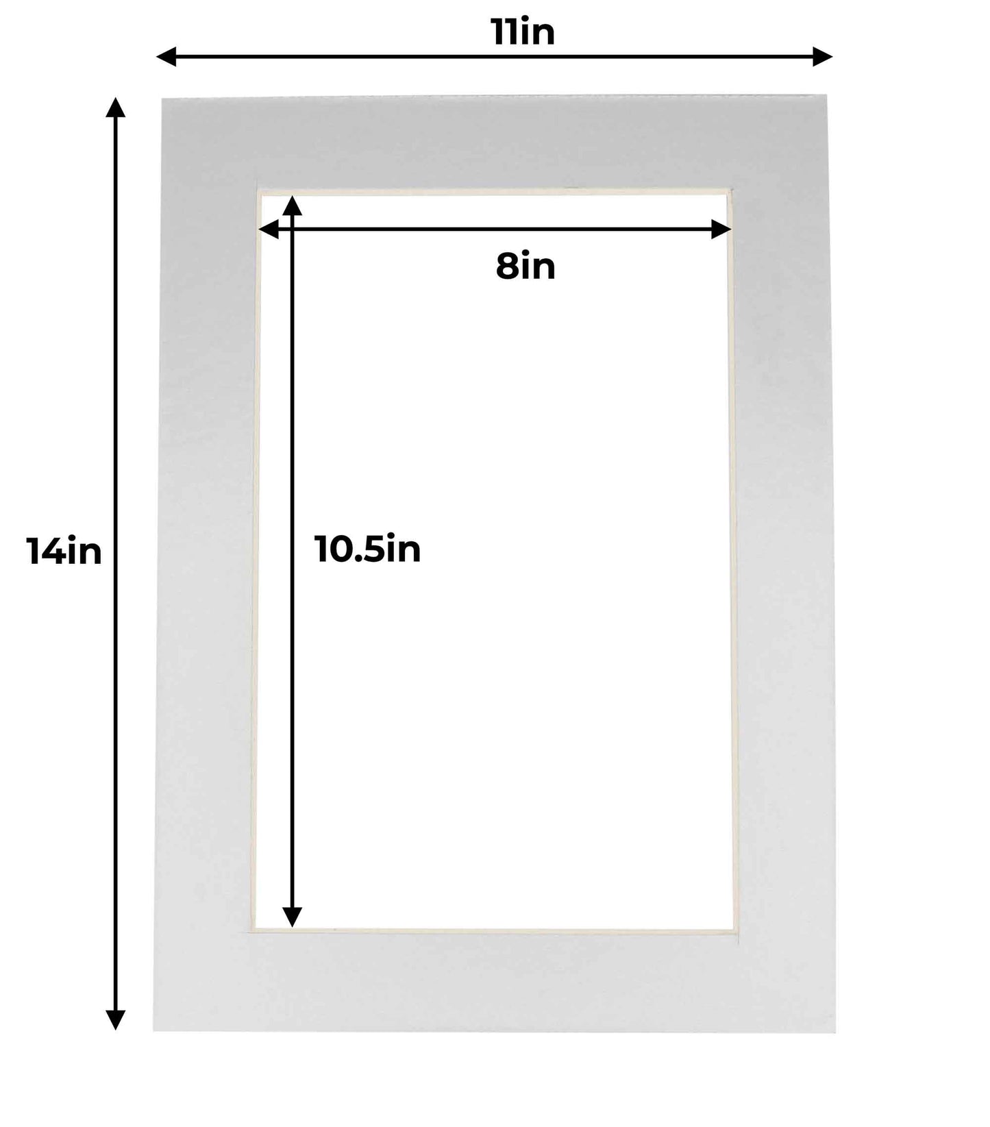 Pack of 25 Metallic Silver Precut Acid-Free Matboard Set with Clear Bags & Backings