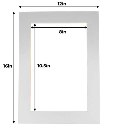 Pack of 25 Metallic Silver Precut Acid-Free Matboard Set with Clear Bags & Backings
