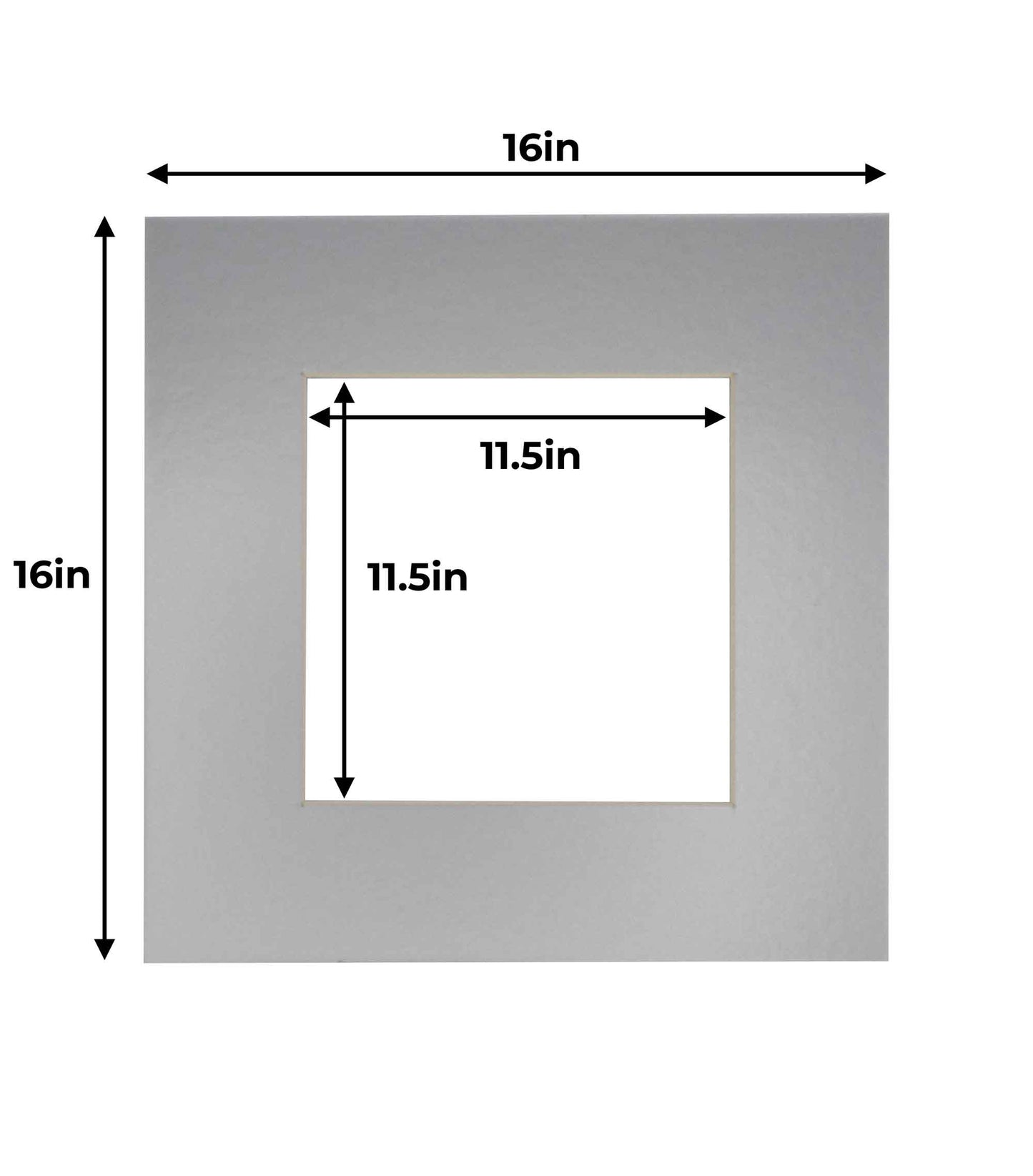 Pack of 25 Metallic Silver Precut Acid-Free Matboard Set with Clear Bags & Backings