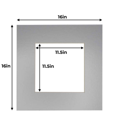 Pack of 25 Metallic Silver Precut Acid-Free Matboard Set with Clear Bags & Backings