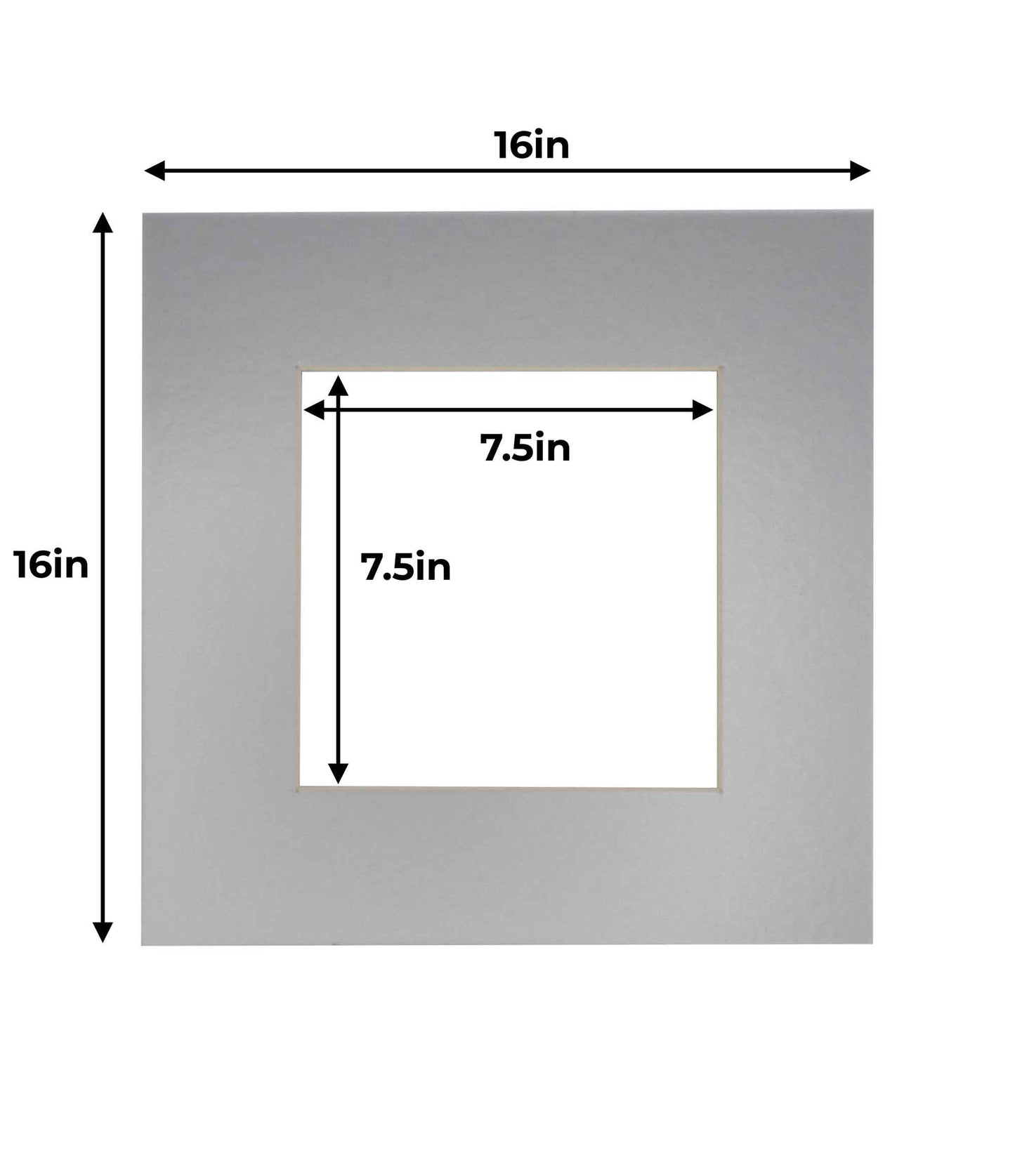 Pack of 25 Metallic Silver Precut Acid-Free Matboard Set with Clear Bags & Backings