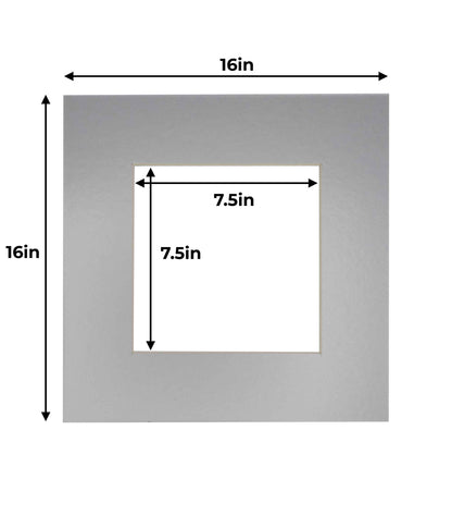 Pack of 25 Metallic Silver Precut Acid-Free Matboard Set with Clear Bags & Backings