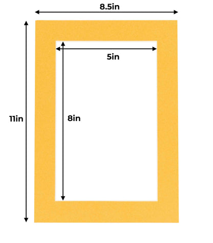 Pack of 10 Topaz Orange Precut Acid-Free Matboards
