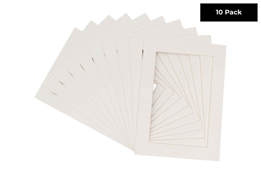 Pack of 10 Textured White Precut Acid-Free Matboards