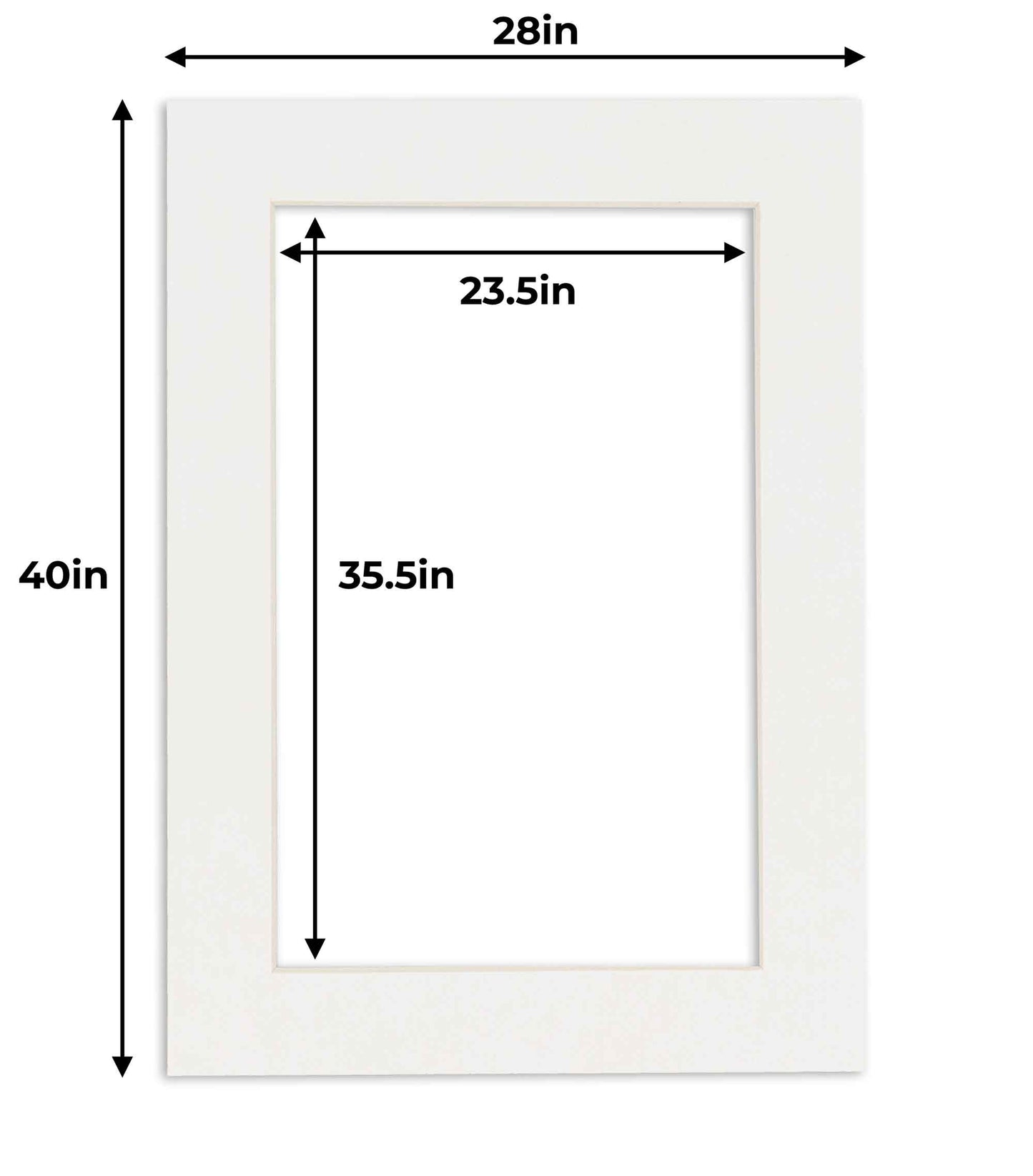 Pack of 25 Textured White Precut Acid-Free Matboard Set with Clear Bags & Backings