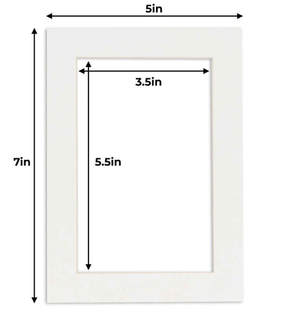 Pack of 25 Textured White Precut Acid-Free Matboard Set with Clear Bags & Backings