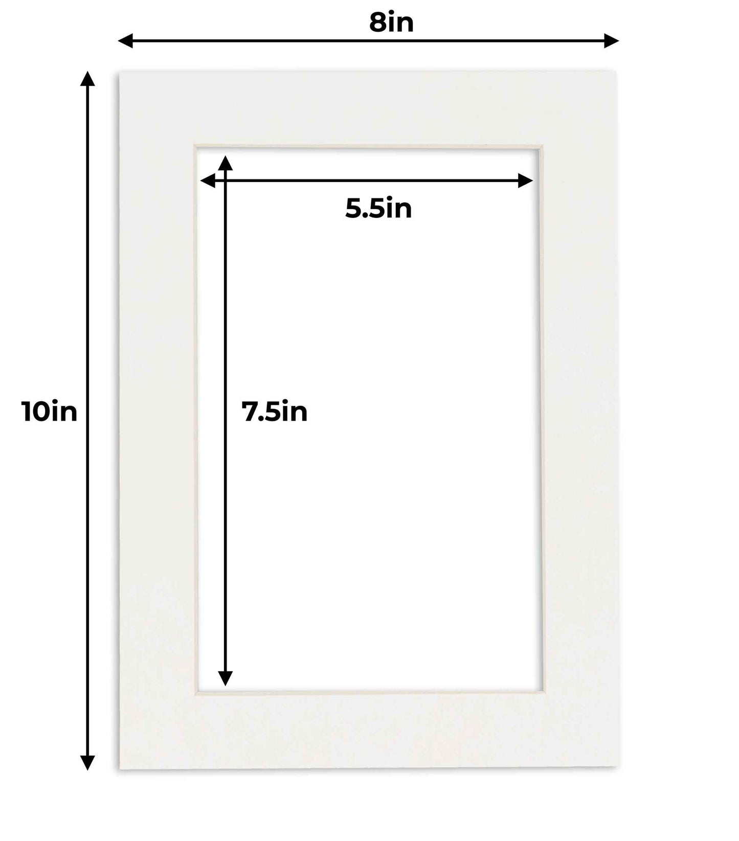 Pack of 10 Textured White Precut Acid-Free Matboard Set with Clear Bags & Backings