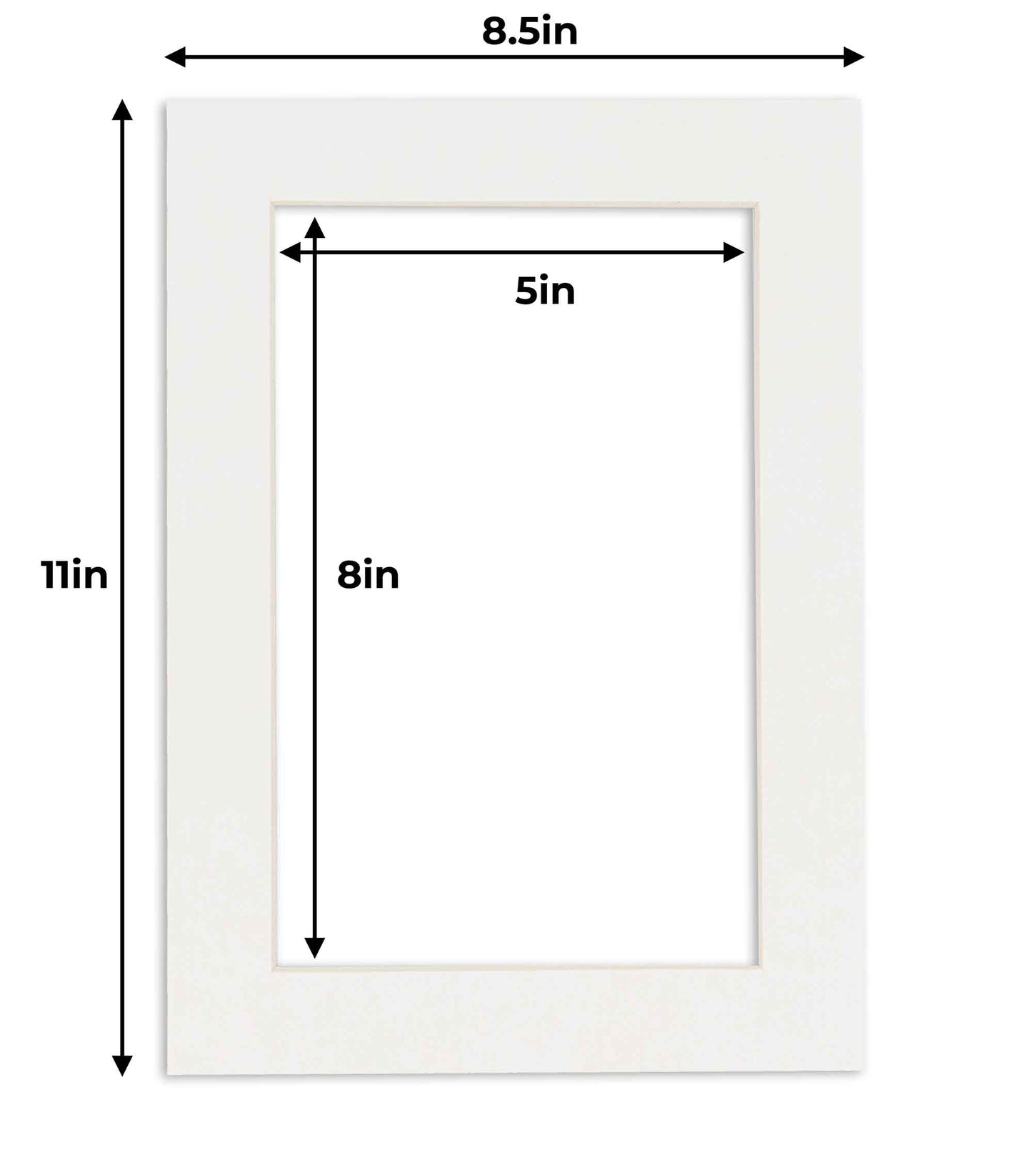 Pack of 25 Textured White Precut Acid-Free Matboard Set with Clear Bags & Backings