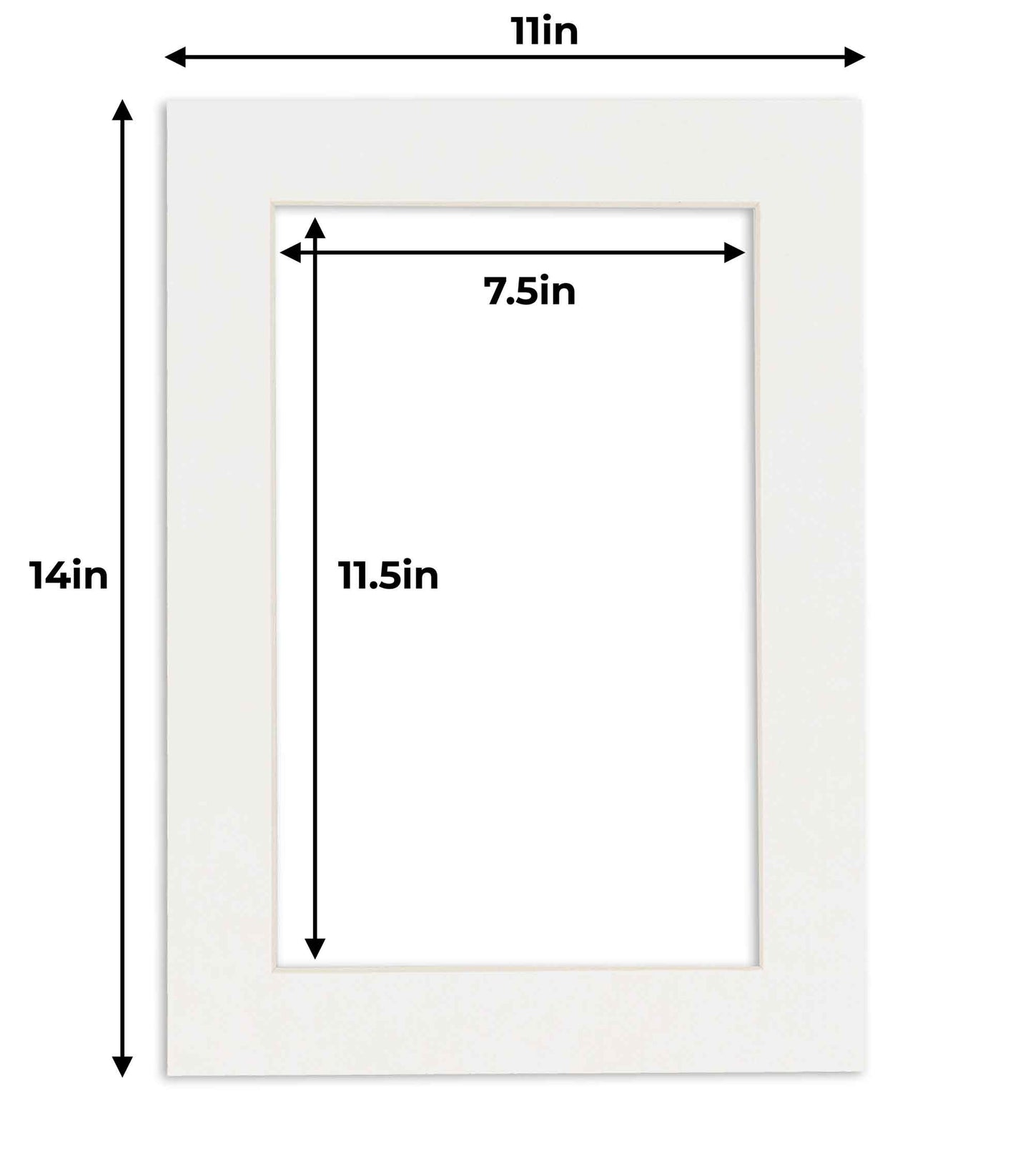 Pack of 25 Textured White Precut Acid-Free Matboard Set with Clear Bags & Backings