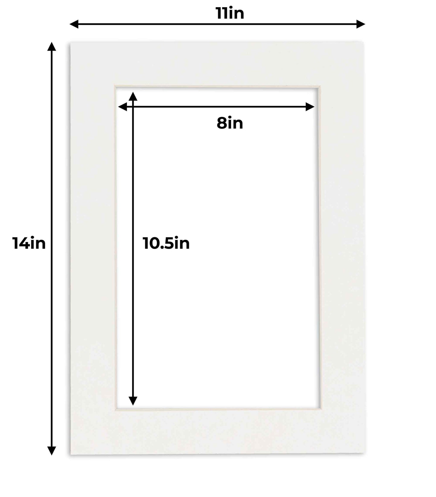 Pack of 25 Textured White Precut Acid-Free Matboard Set with Clear Bags & Backings