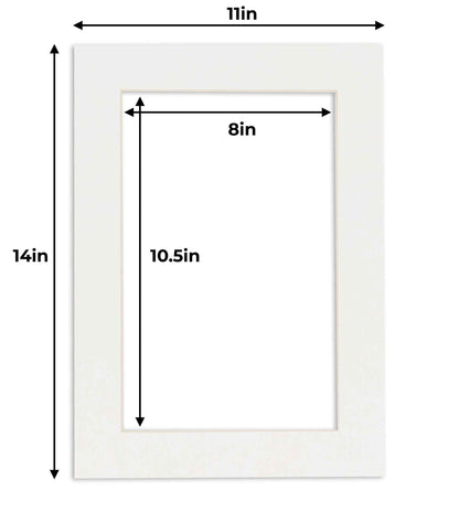 Pack of 25 Textured White Precut Acid-Free Matboard Set with Clear Bags & Backings