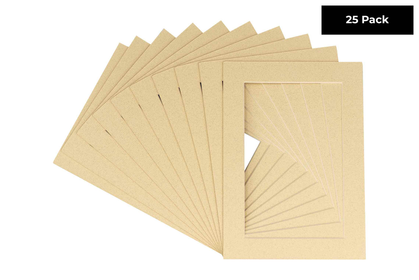 Pack of 25 Tan Precut Acid-Free Matboards