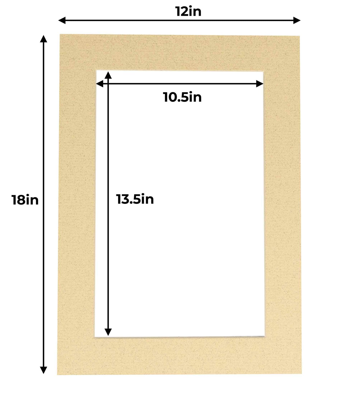 Pack of 10 Tan Precut Acid-Free Matboard Set with Clear Bags & Backings