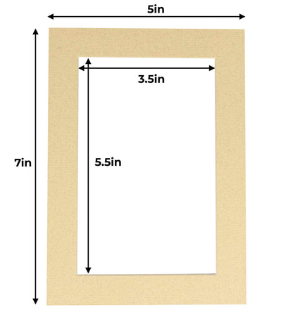 Pack of 10 Tan Precut Acid-Free Matboards