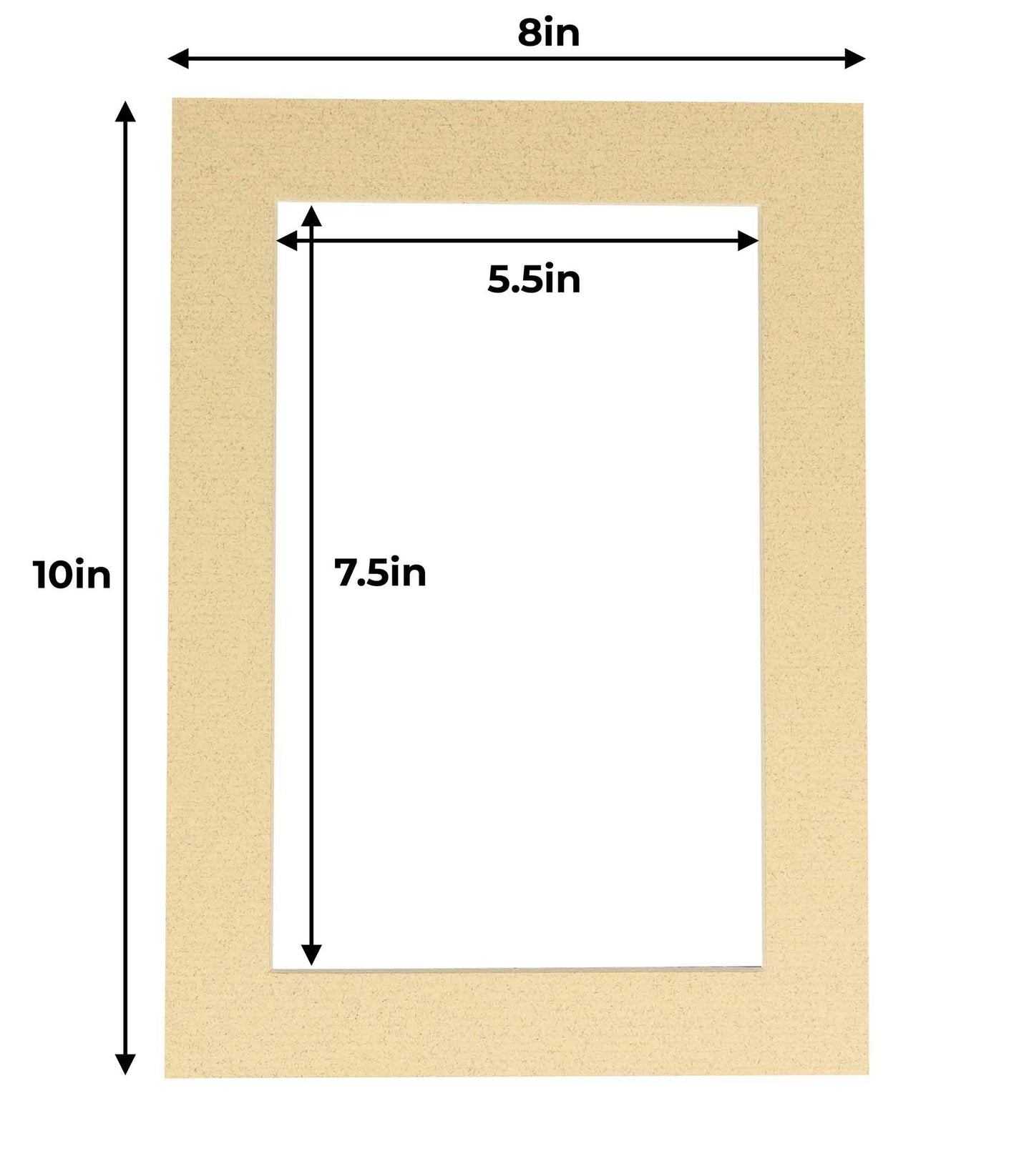 Pack of 10 Tan Precut Acid-Free Matboard Set with Clear Bags & Backings