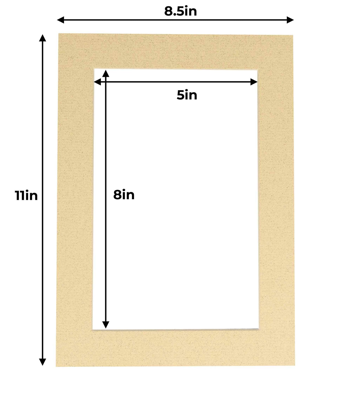 Pack of 10 Tan Precut Acid-Free Matboard Set with Clear Bags & Backings
