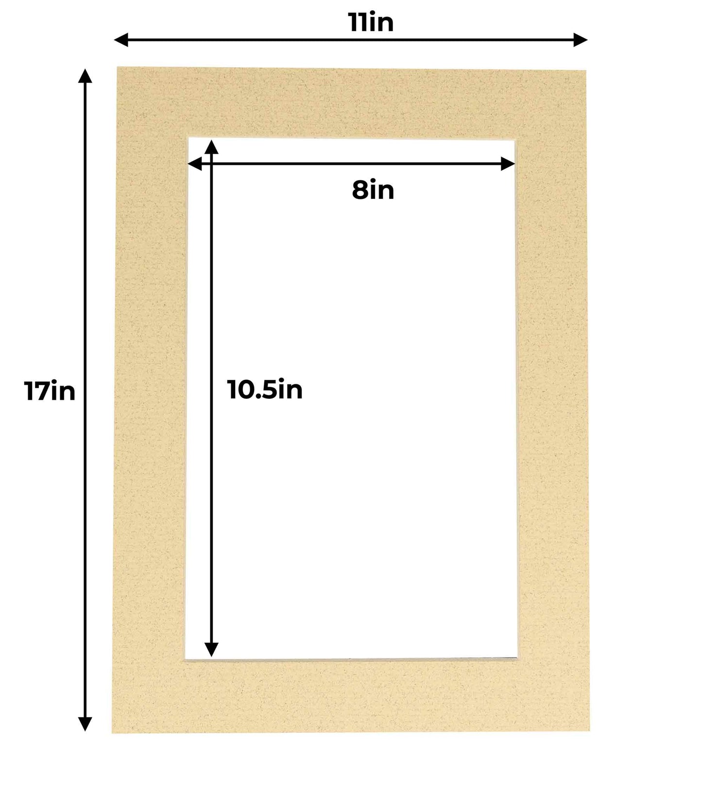 Pack of 10 Tan Precut Acid-Free Matboard Set with Clear Bags & Backings