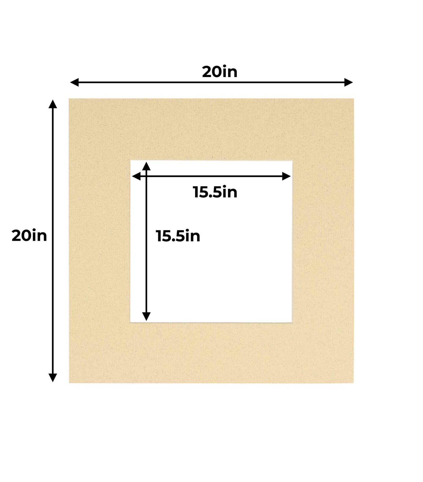 Pack of 10 Tan Precut Acid-Free Matboard Set with Clear Bags & Backings